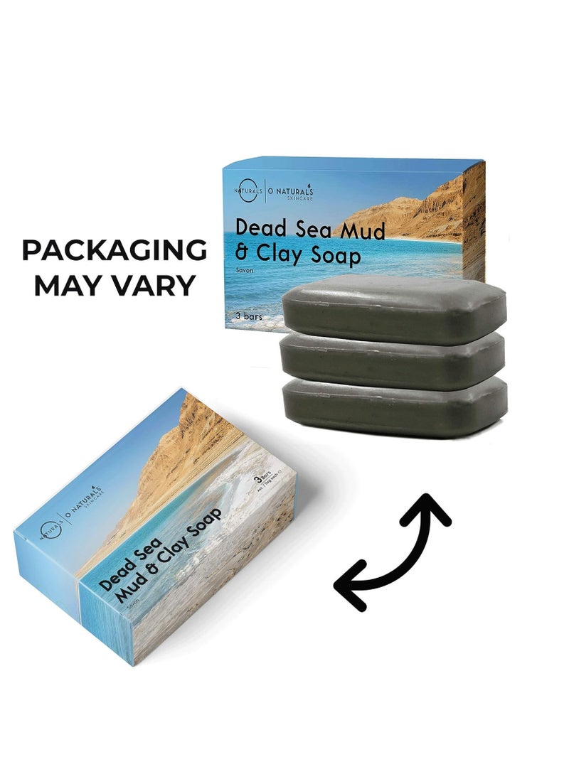 O Naturals - O Naturals 3PCS Dead Sea Salt Mud & Clay Natural Bar Soap - Helps Acne Prone Skin - Scalp Exfoliator - Organic & Vegan Dead Sea Mud Soap - Natural Soap for Men & Women - 4 oz - Image 1