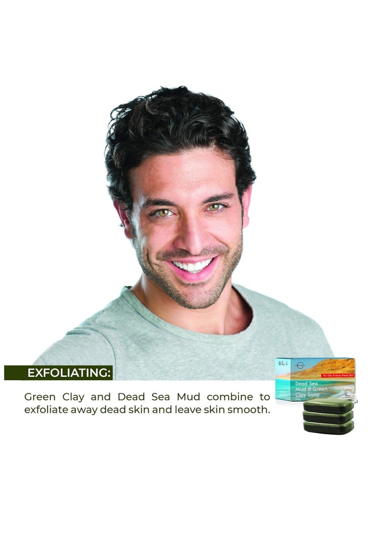 O Naturals - O Naturals 3PCS Dead Sea Salt Mud & Clay Natural Bar Soap - Helps Acne Prone Skin - Scalp Exfoliator - Organic & Vegan Dead Sea Mud Soap - Natural Soap for Men & Women - 4 oz - Image 1