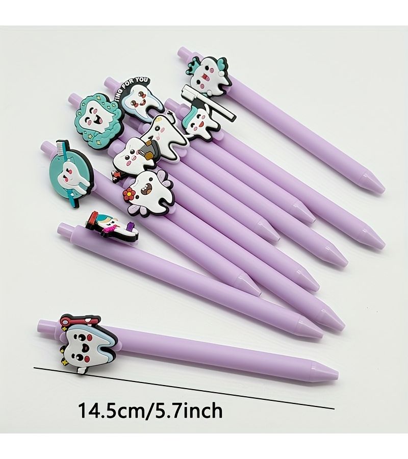 11 Random Style Push Button Ballpoint Pens Black Ink 1.0mm Medium Point - Image 2