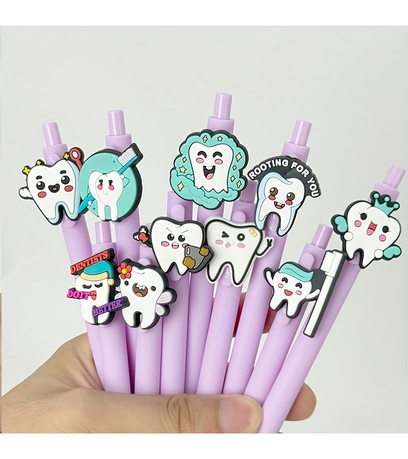 11 Random Style Push Button Ballpoint Pens Black Ink 1.0mm Medium Point - Image 4