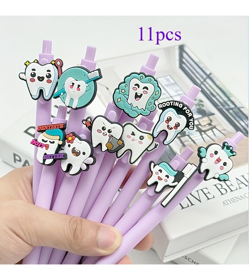 11 Random Style Push Button Ballpoint Pens Black Ink 1.0mm Medium Point - Image 5