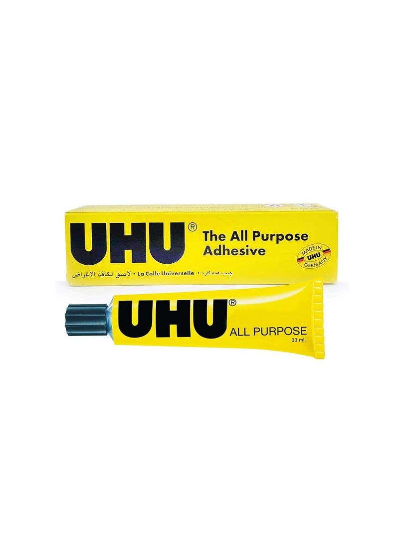 يو إتش يو UHU all purpose adhesive clear glue 33ml tube better value than the 35ml version - Image 1