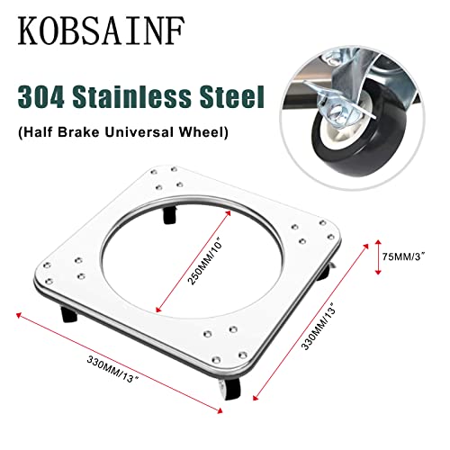 KOBSAINF 304 Movable Propane Cylinder Base,Propane Tank Stand Dolly with Brake Wheel,5-30ib Gas Cylinder Fixed Shelf for Cylinder Consignment and Stationary Storage,Used to Carry Buckets - Image 2
