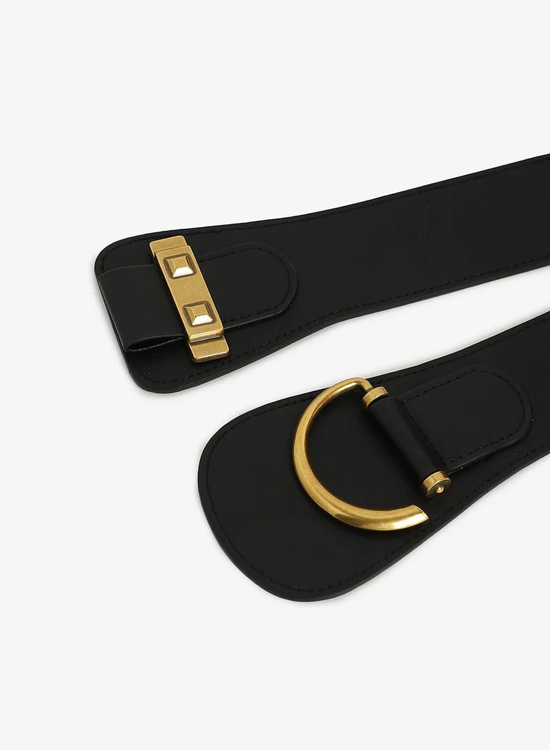 Haute Sauce  Black Solid Waist Belt for Women | Best Price UAE