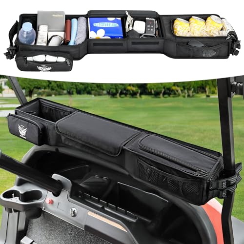 SKYJDM Foldable Golf Cart Inner Front Storage Basket 1680D OxfordFabric Universal NoDrilling Golf Cart Dash Organizer Compatible with EZGO Club Car Drive Kandi Yamaha - Image 1
