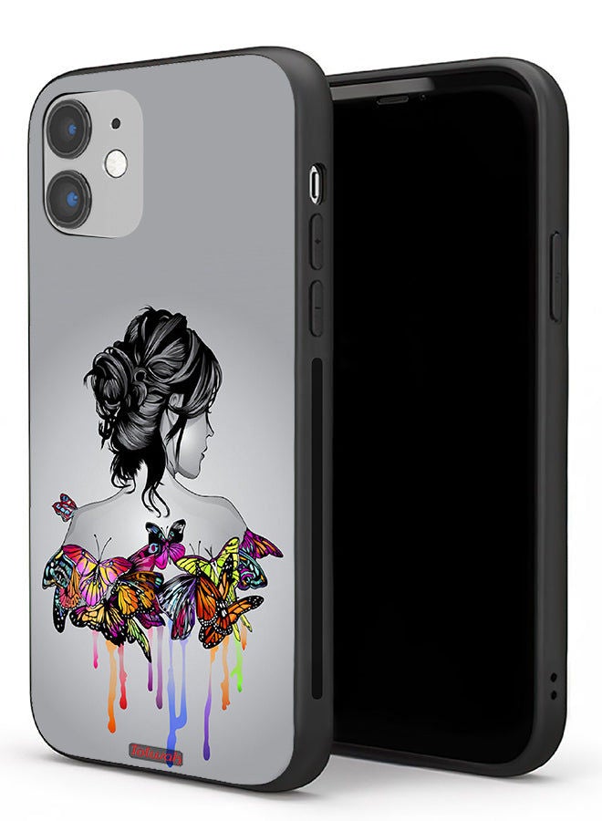 Tolwak Apple iPhone 11 Protective Case Butterflies And Girl Abstract Art - Image 1