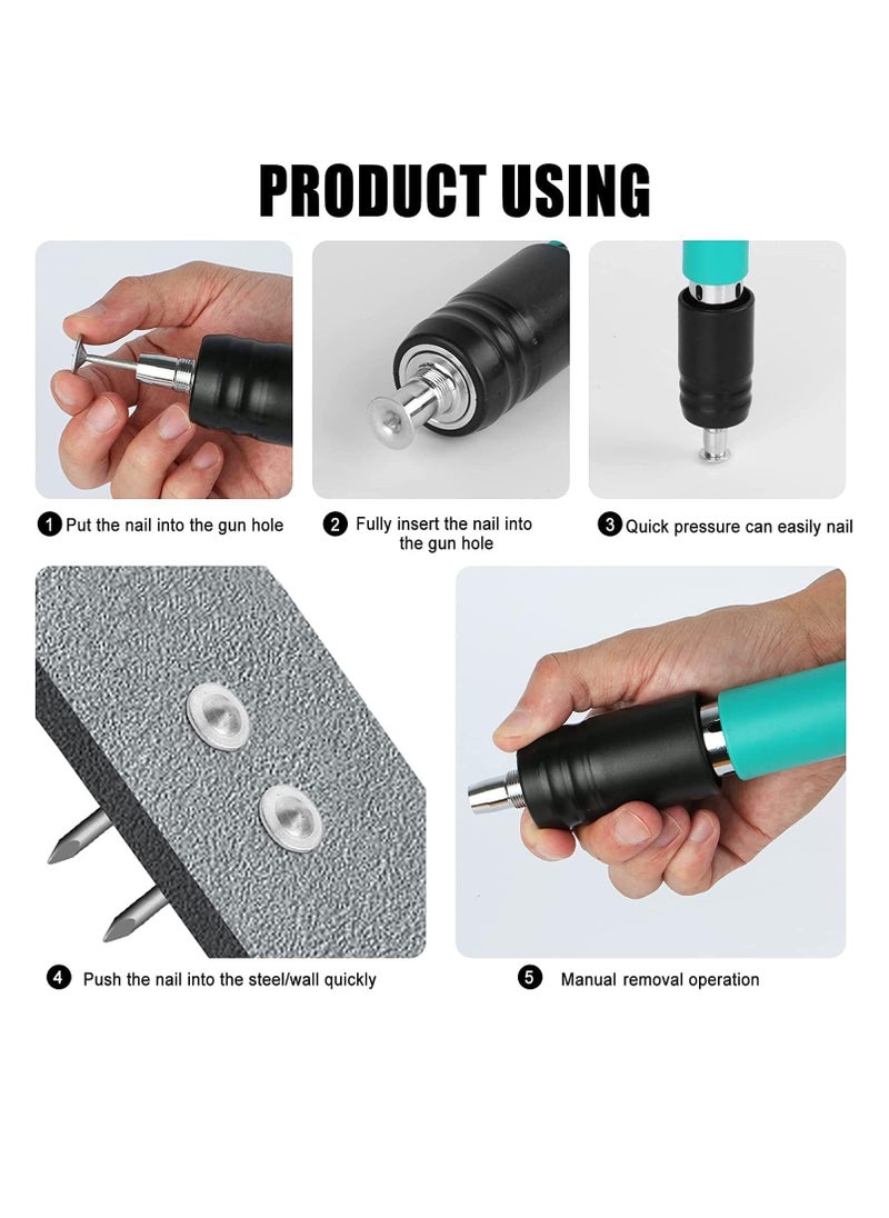 Luxoraq Nail Gun Fasting Tool for Cement, Manual Steel Nail Gun with 10 Steel Nails.Manual Concrete Nail Guns for Carpentry, Home Decoration, Building Maintenance, and DIY Projects  - Image 4