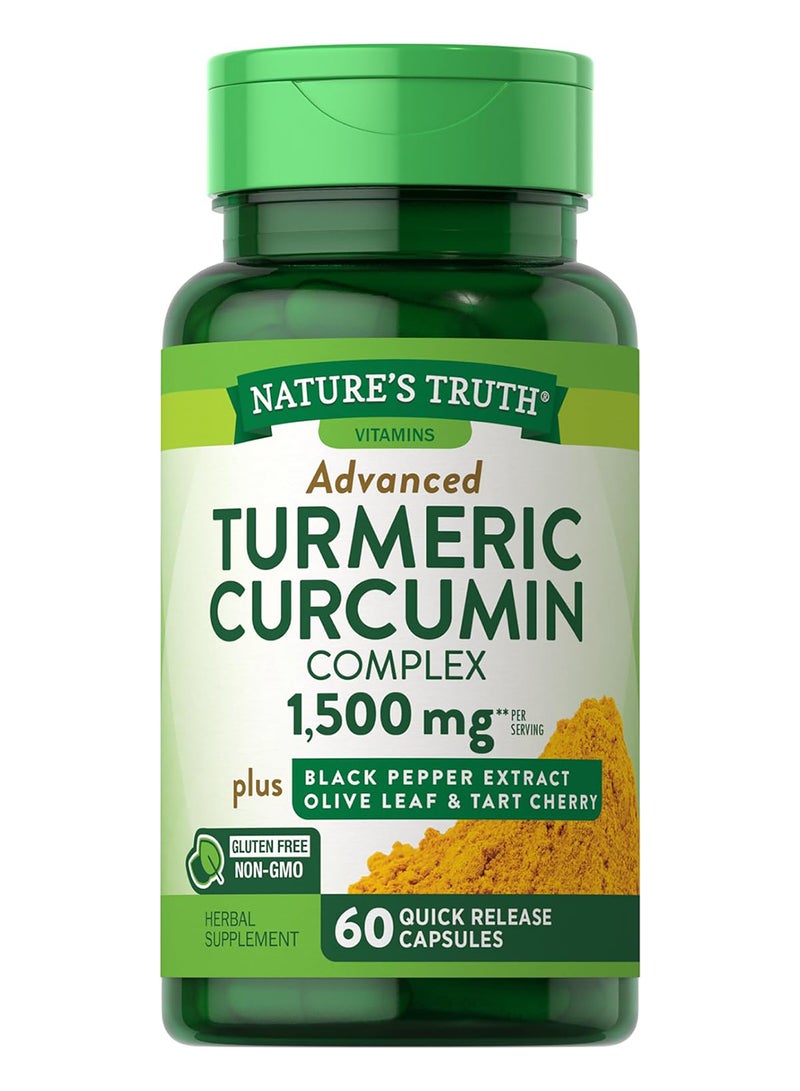 Nature's Truth Turmeric Curcumin Advanced Complex 60 Capsules - Image 1