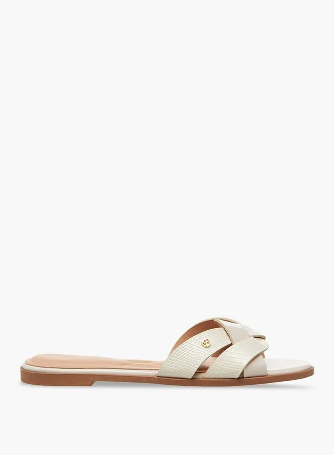 Women Textured Knot Slide Sandals