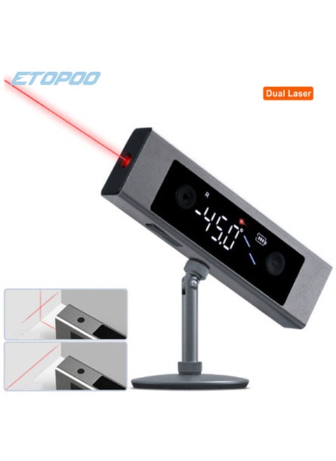 Etopooli2 Dual Laser High Precision Handheld Angle Protractor Led Screen Digital Display Angle Ruler For Renovation-Model:Dual-Screen Dual Laser (with Bracket) DCJ71 + HJYDK