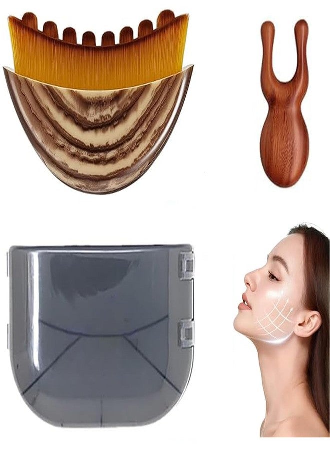squishy 2-3Pcs Lymphatic Contour Face Brush, Lymphatic Drainage Tool,Facial Massage Set for Puffiness Reduction, Includes Lymphatic Brush, Gua Sha Tool for Jawline Contouring, Travel-Friendly Skincare Accessory (Multicolor(2PCS)) - Image 1