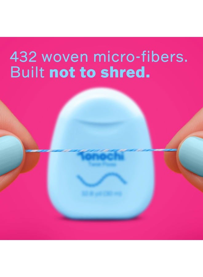 Tonochi Twist Woven Dental Floss, Two-Tone Color-Tint Fibers for Visible Plaque Tracking, Braided & Shred-Resistant, Smooth Glide, Gentle on Gums, Mint + Xylitol Freshness, 3-Pack (33 yd Each) - Image 3