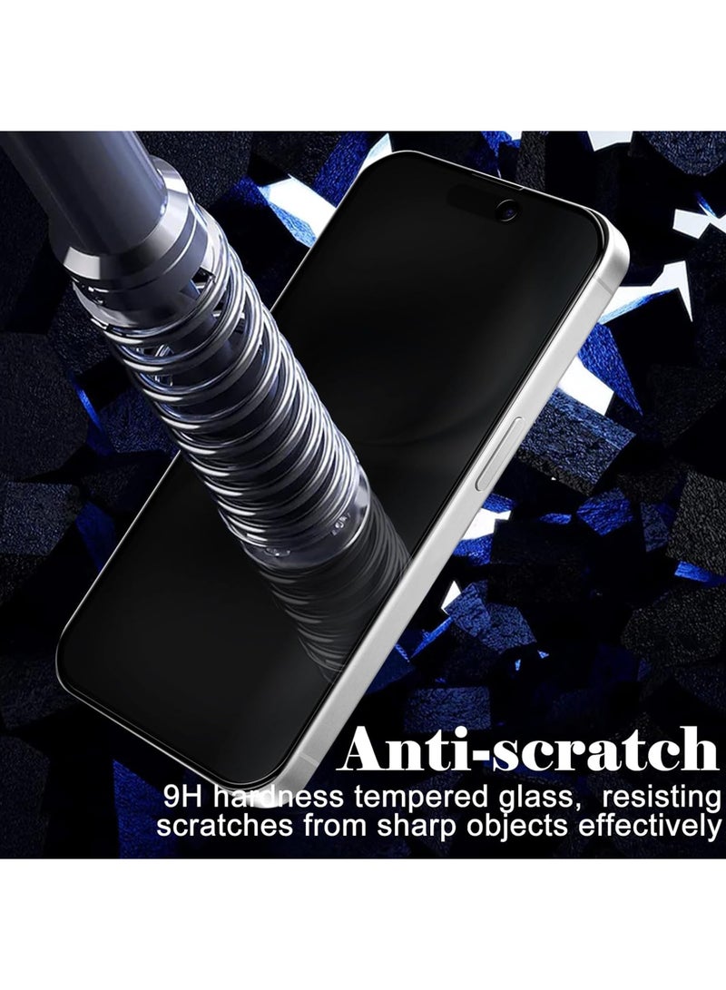 Rock Pow 2 pcs Tempered Glass Compatible with iPhone 16 Privacy Screen Protector [Anti-Spy] [Anti-Scratch] [9H Hardness] Tempered Glass for iPhone 16 6.1-Inch - Image 5