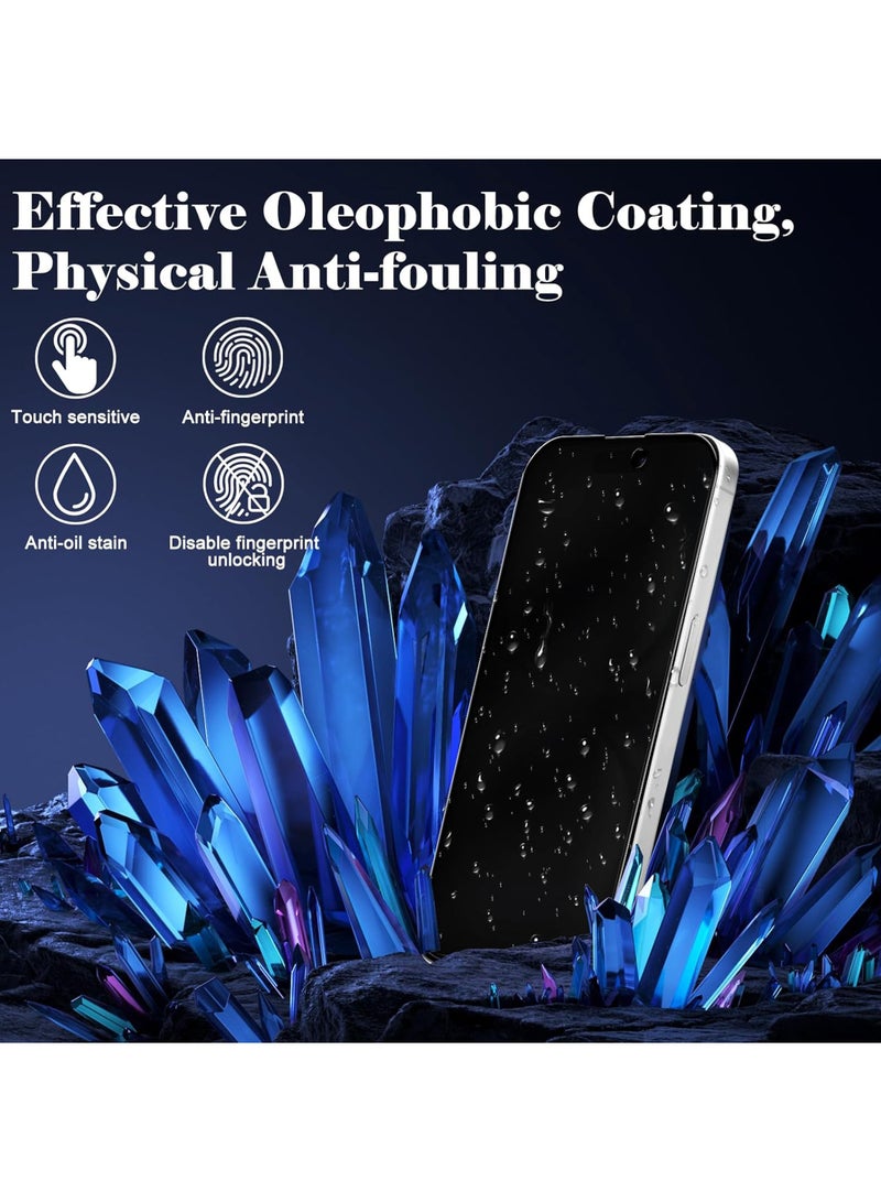 Rock Pow 2 pcs Tempered Glass Compatible with iPhone 16 Privacy Screen Protector [Anti-Spy] [Anti-Scratch] [9H Hardness] Tempered Glass for iPhone 16 6.1-Inch - Image 2