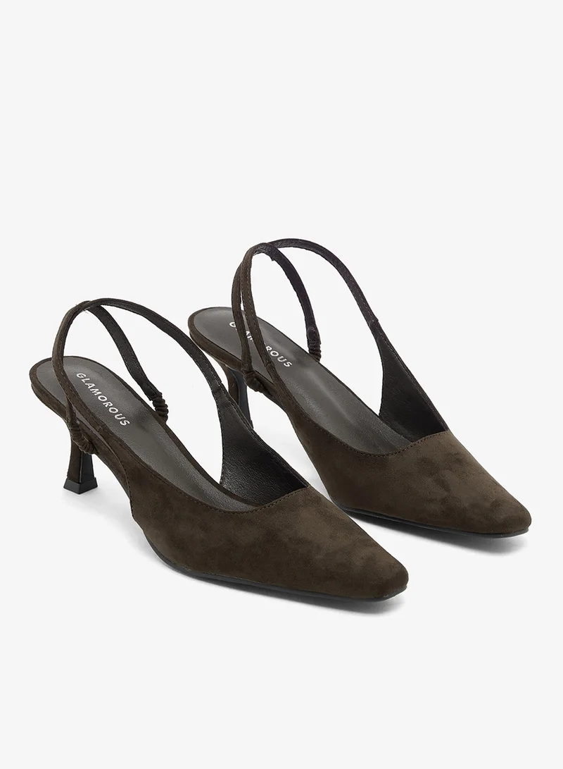 GLAMOROUS Brown Casual Slingback Pumps for Women | Best Price UAE