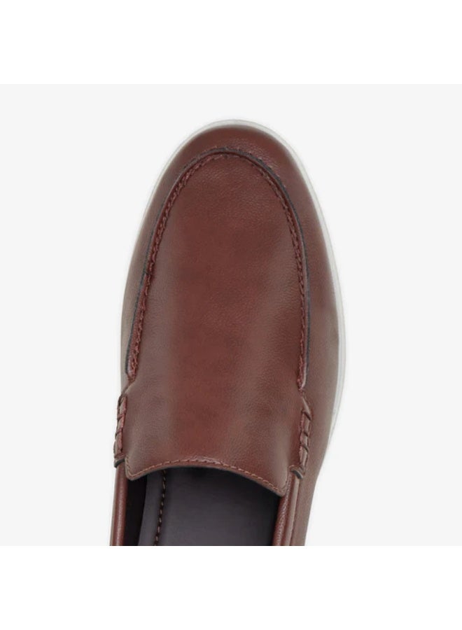 NDURE Men's Slip-On Loafers, Dark Brown, White Sole, Casual Style - Image 3