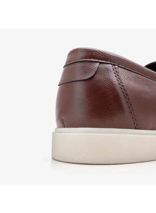 NDURE Men's Slip-On Loafers, Dark Brown, White Sole, Casual Style - Image 5