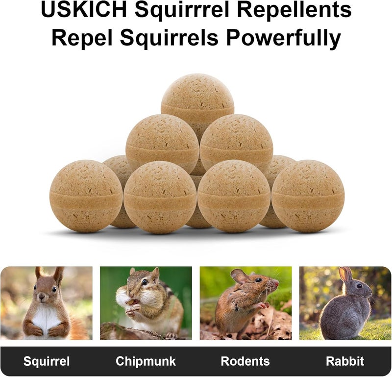 USKICH 20Pack Squirrel Repellent Outdoor, Chipmunk Repellent Outdoor,Rodent Repellent,Squirrel Repellent for Attic and Cars Engines, Ultra Powerful Squirrel Deterrent Keep Squirrels Out of Garden - Image 3