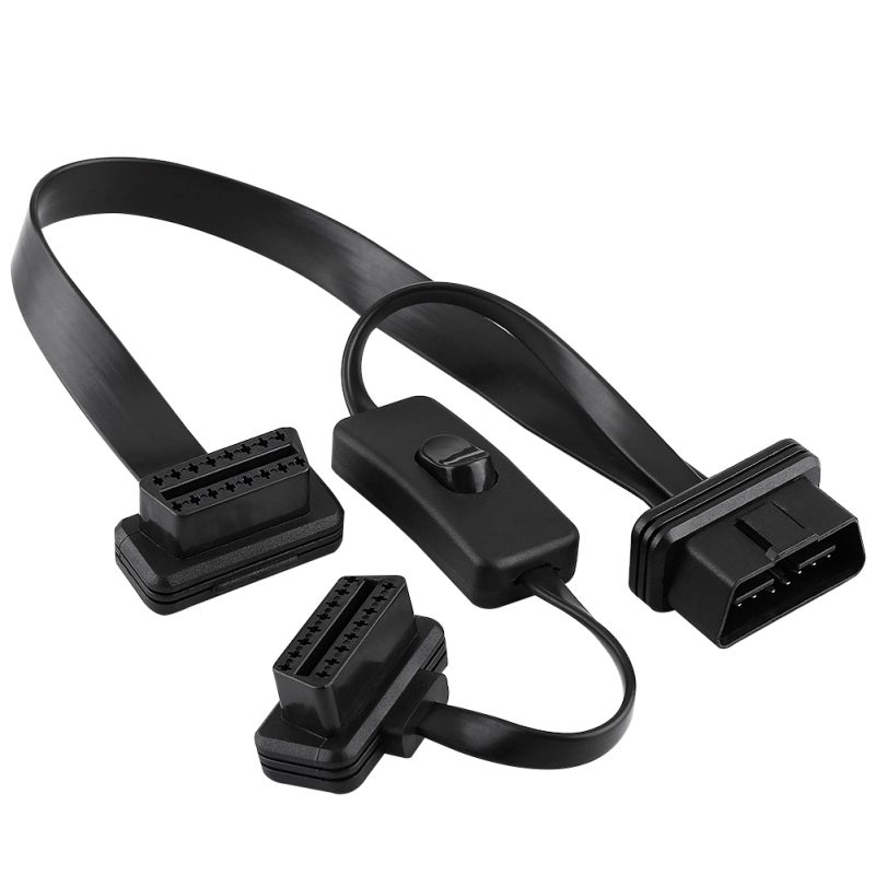 OBD2 Splitter Cable 16 Pin Dual Female Port - High Flexibility Durable OBD2 Extension Cable for Diagnostic Tools - Image 1
