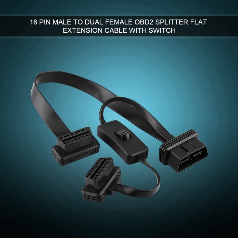 OBD2 Splitter Cable 16 Pin Dual Female Port - High Flexibility Durable OBD2 Extension Cable for Diagnostic Tools - Image 2