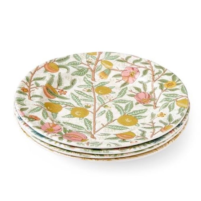 Spode Morris and Co Luncheon Plate | Set of 4 assorted Colors Plates for Dinner, Salad and Appetizers | 9-Inch Plates Made of Earthenware | Serving Plate | Dishwasher Safe | Made in England - Image 2