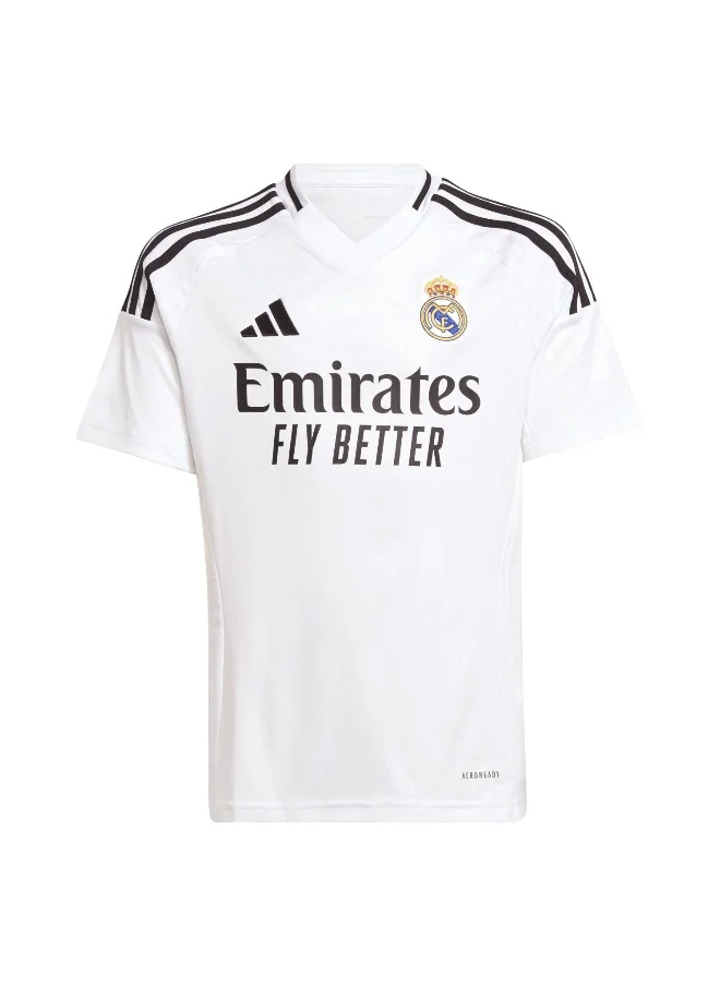 اديداس Adidas Real H Jsy Y White Football Jerseys For Boys 128