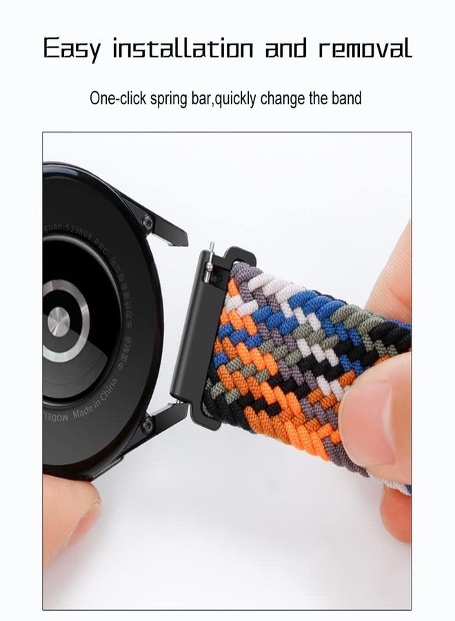 Qimela 2-Pack Sport Bands Compatible for Samsung Galaxy Watch 7 6 5 4 40mm 44mm,Galaxy Watch 6 4 Classic Band 42mm 46mm 43mm 47mm/Watch 5 Pro Band 45mm/Active 2,Stretchy Braided 20mm Replacement Strap - Image 5