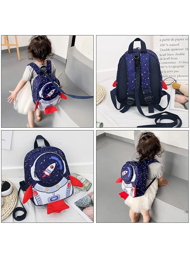 erorex Toddler Backpack With Baby Reins Kids Backpack For School Waterproof Children'S Backpack Cartoon Safety Anti Lost Strap Rocket Shape Toddler Reins For Walking 1 2 Years For Girls Boys - Image 2
