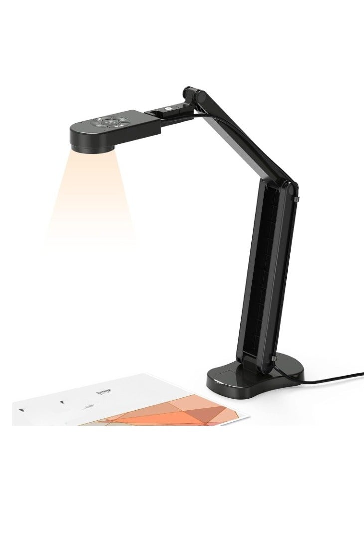 USB Document Camera, 8mp Webcam And Visualizer, Computer Camera With Image Invert Function, Auto Focus Online Teaching Camera With Microphone Calligraphy, (1pc, Black) - Image 1