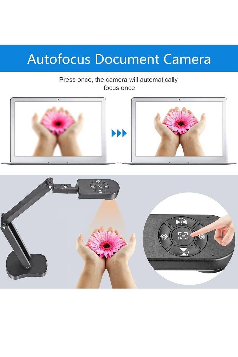 USB Document Camera, 8mp Webcam And Visualizer, Computer Camera With Image Invert Function, Auto Focus Online Teaching Camera With Microphone Calligraphy, (1pc, Black) - Image 3