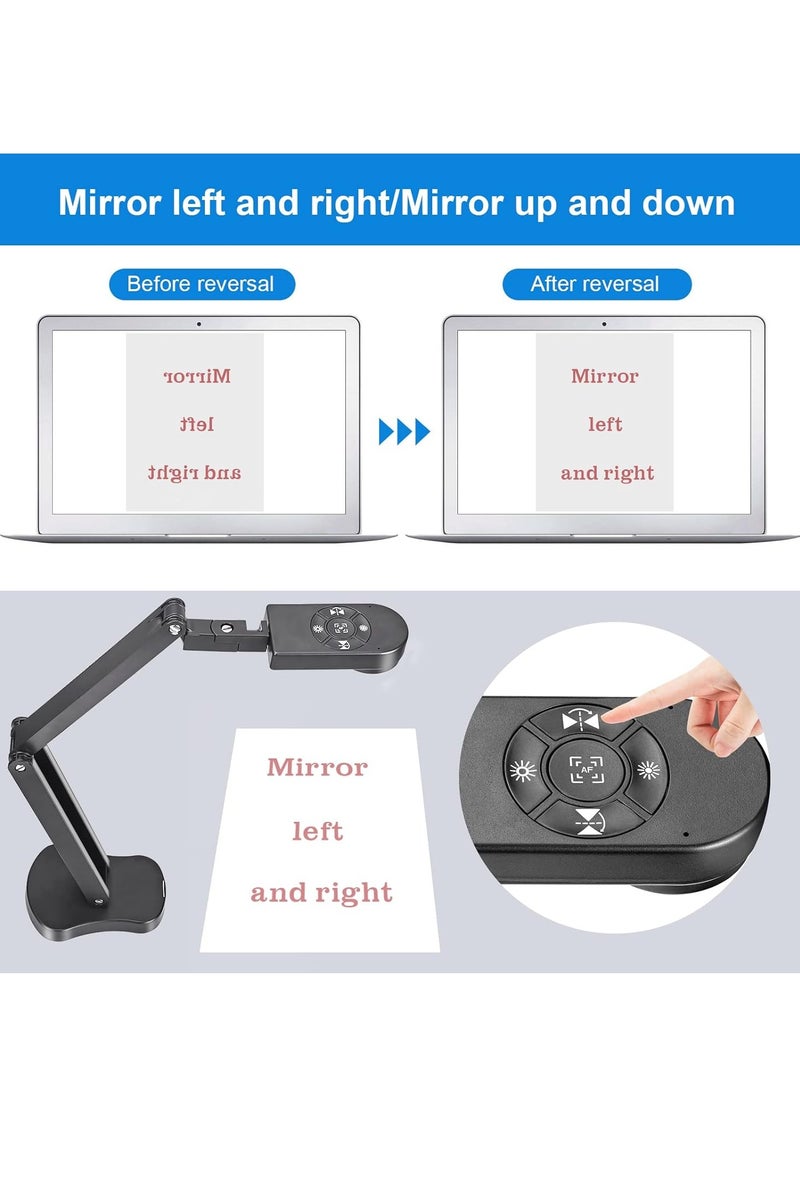 USB Document Camera, 8mp Webcam And Visualizer, Computer Camera With Image Invert Function, Auto Focus Online Teaching Camera With Microphone Calligraphy, (1pc, Black) - Image 2