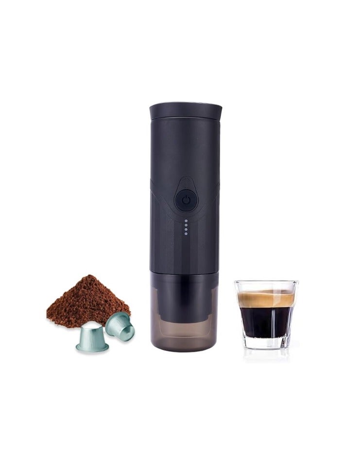 Takeawake Portable Espresso Coffee Machine, Self-Heating, 20 Bars Pressure, 2 in 1 Compatible with Ground Coffee and NS Capsules, Premium Battery Capacity (Black)  - Image 1