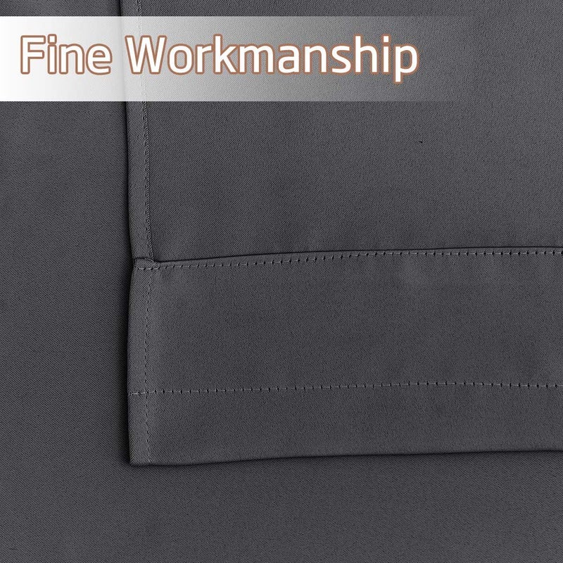 NICETOWN Short Curtains for RV Camper Blackout Small Curtain Tiers for Kitchen Over Sink Rod Pocket Thermal Insulated Window Covering for Cafe/Basement (29" W by 24" L.6 Header, Grey, 1 Pair) - Image 5