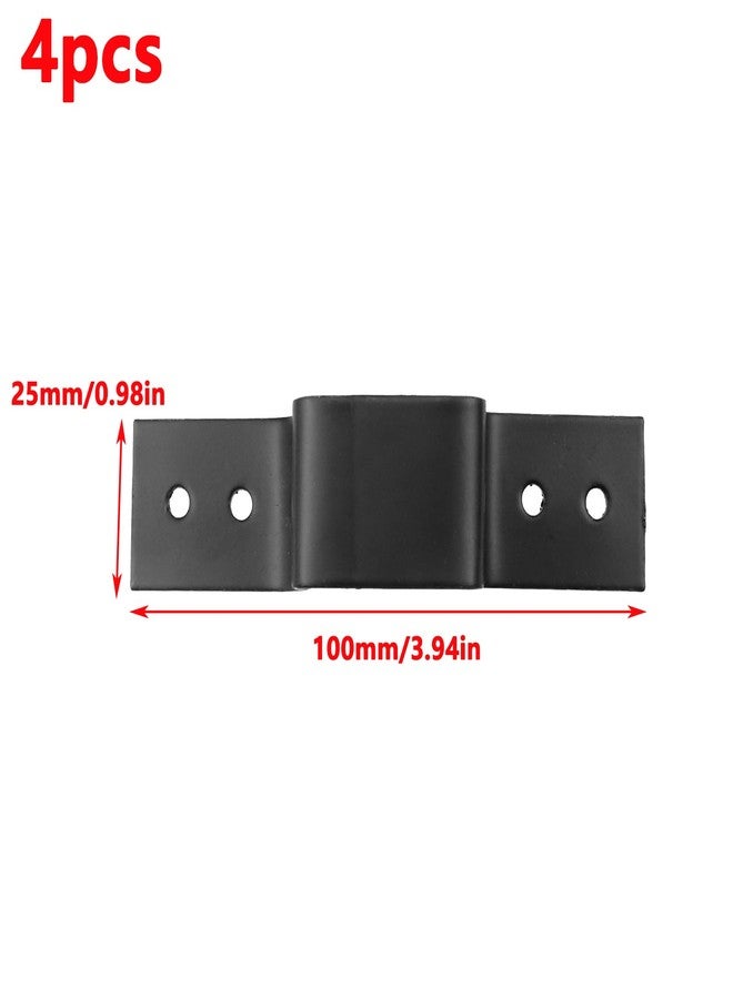 Antrader Square Tube Strap Clamp,4Pcs Square Pipe Clamp Tube Buckle U-Shaped Clamps Heavy Duty Pipe Fasten Holder for Tube Pipe Installation,Black( 1.18"/30mm) - Image 3