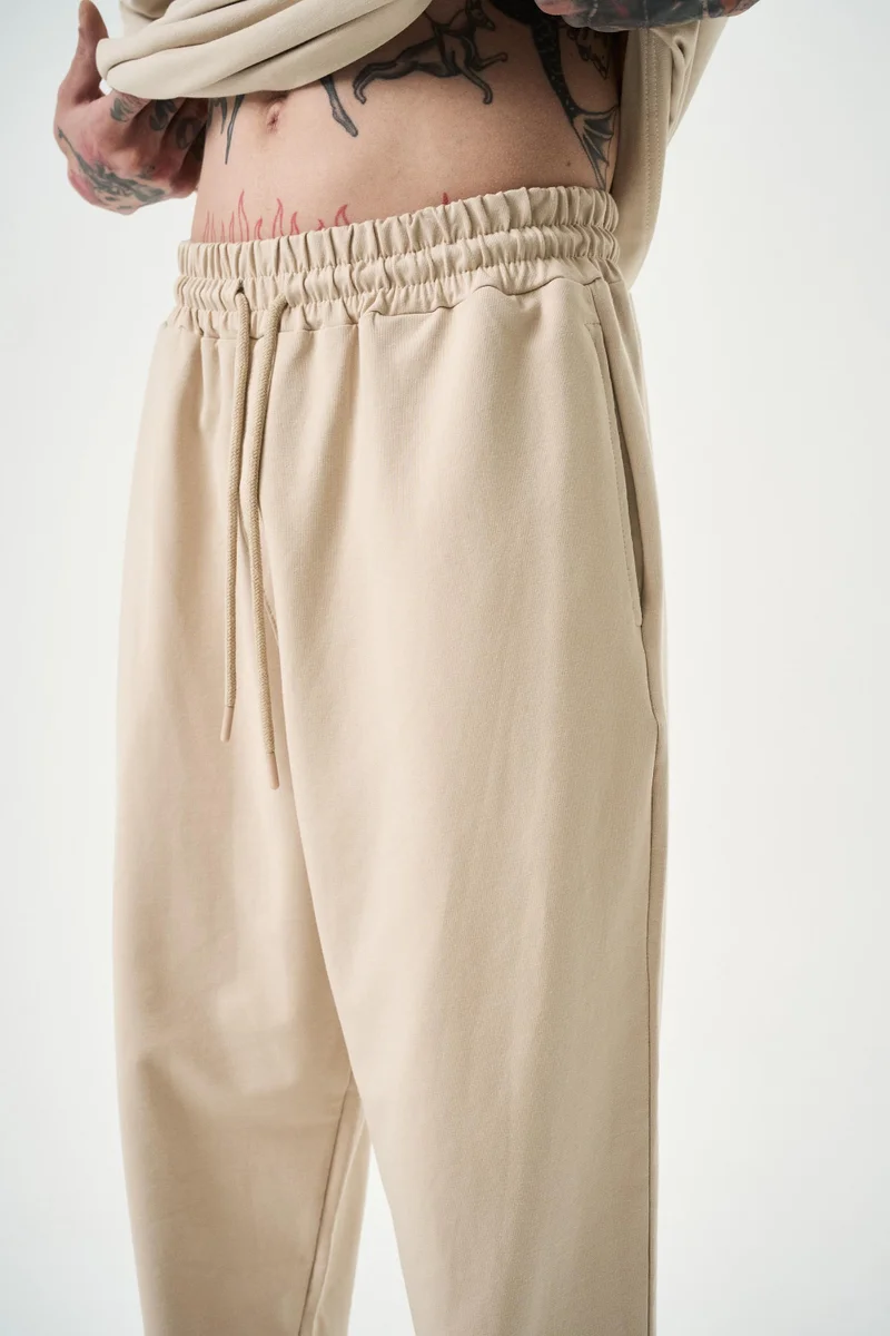 RESPIRE Men's Basic Jogger Sweatpants, Beige