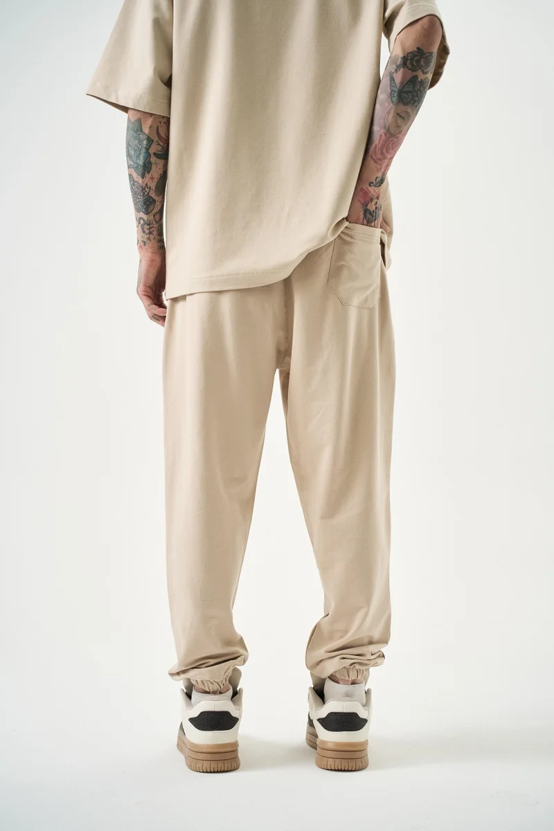 RESPIRE Men's Basic Jogger Sweatpants, Beige