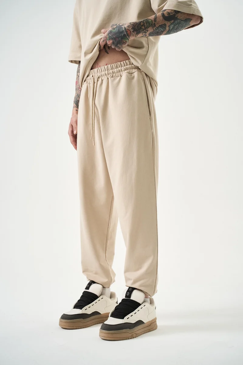 RESPIRE Men's Basic Jogger Sweatpants, Beige