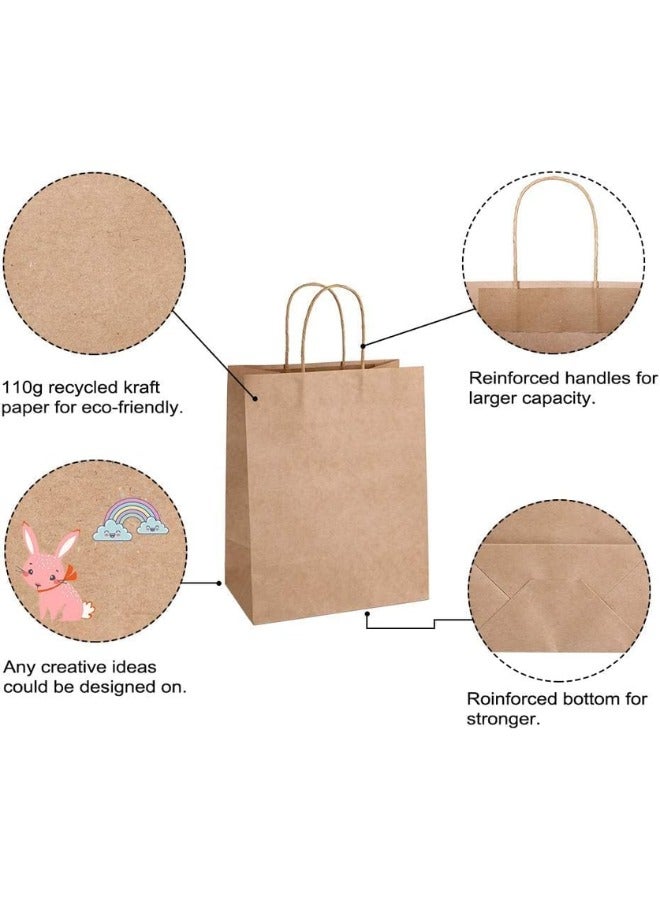 هالاباك أكياس ورق بمقبض ملتوي بني من Halapack - 10 قطع (طول 36 × عرض 34 × عرض 24 سم) - مثالية للهدايا ومفضلات الحفلات وحفلات الزفاف والاحتفالات - أكياس ورق كرافت متينة 100 جرام في المتر المربع - Image 2