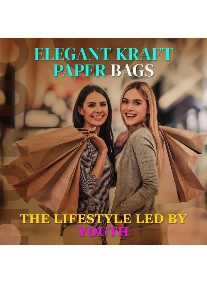 هالاباك أكياس ورق بمقبض ملتوي بني من Halapack - 10 قطع (طول 36 × عرض 34 × عرض 24 سم) - مثالية للهدايا ومفضلات الحفلات وحفلات الزفاف والاحتفالات - أكياس ورق كرافت متينة 100 جرام في المتر المربع - Image 4