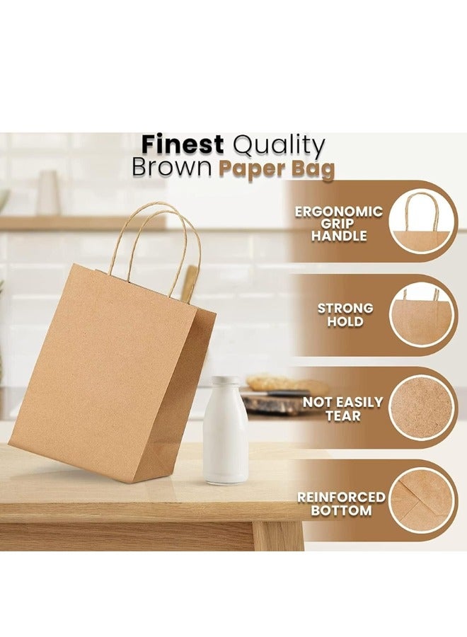 هالاباك أكياس ورق بمقبض ملتوي بني من Halapack - 10 قطع (طول 36 × عرض 34 × عرض 24 سم) - مثالية للهدايا ومفضلات الحفلات وحفلات الزفاف والاحتفالات - أكياس ورق كرافت متينة 100 جرام في المتر المربع - Image 5