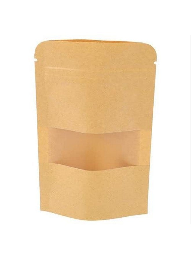 Deera Stand Up Ziplock Reusable Airtight Kraft Paper Storage Pouch (Brown)(140mmX200mm)(Pack of 100) - Image 3
