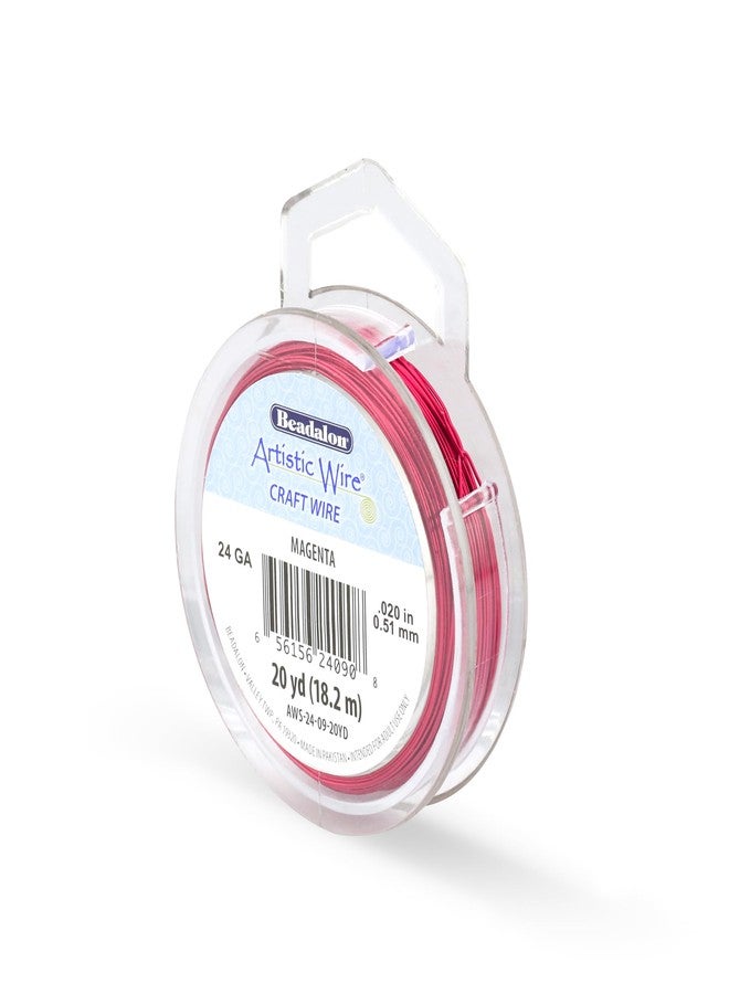 Artistic Wire, 24 Gauge Tarnish Resistant Colored Copper Craft Wire, Magenta, 20 yd - Image 1
