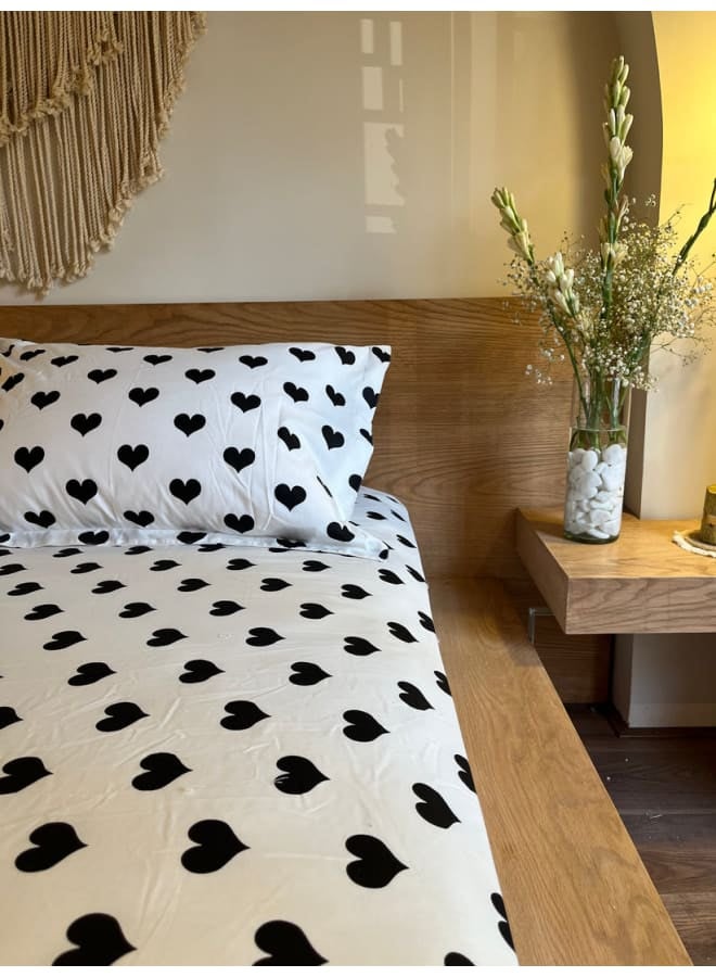 ب كومفورت  طقم ملاية أستك قطن تصميم (مون هارتس) - Image 4