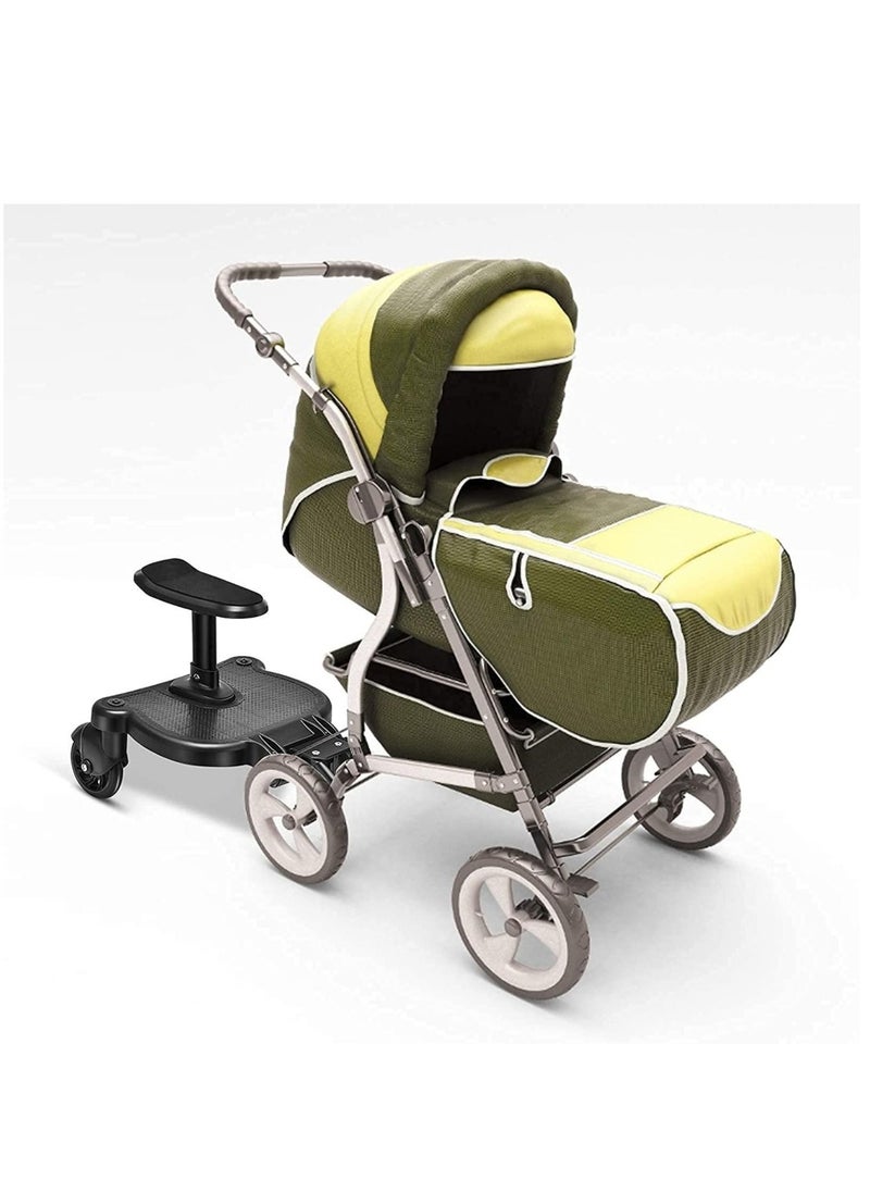 MIXDE - Portable Multifunctional Two Wheel Design Universal Stroller Buggy Standing Board with Seat - Image 1