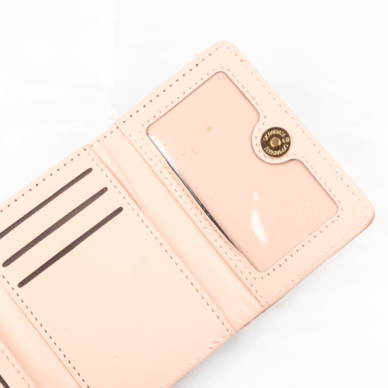 Leather Flip Wallet & Card Holder with Multiple Pockets - Blush Pink - Image 3