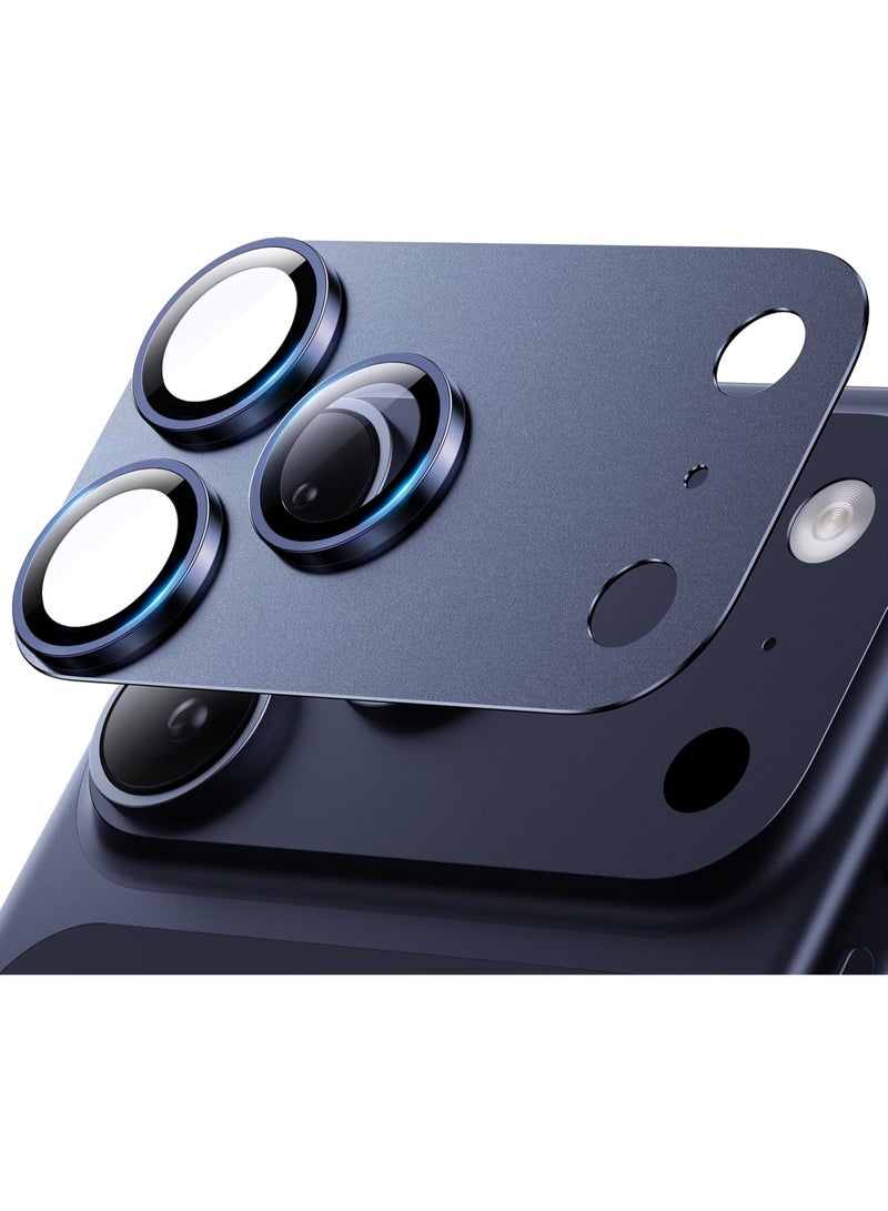 for iPhone Pro Max 17 Camera Lens Protector - [Strong Adsorption] Metal 9H+ Tempered Glass Camera Screen Full Protective Cover Case Friendly,Blue - Image 1