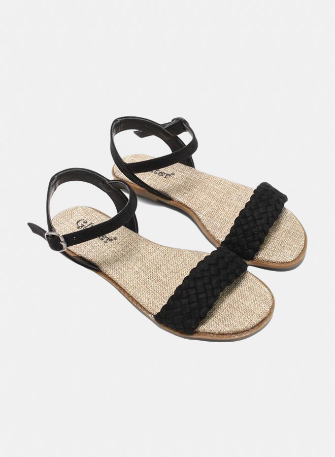 Glitter Women Flat Sandals - Black  - Image 1
