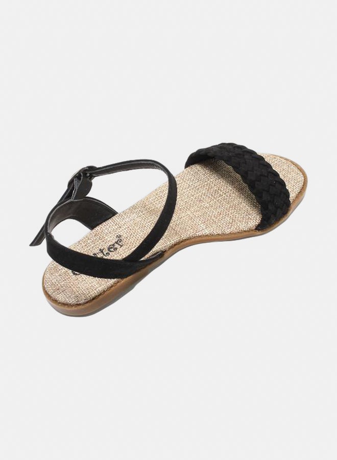 Glitter Women Flat Sandals - Black  - Image 4