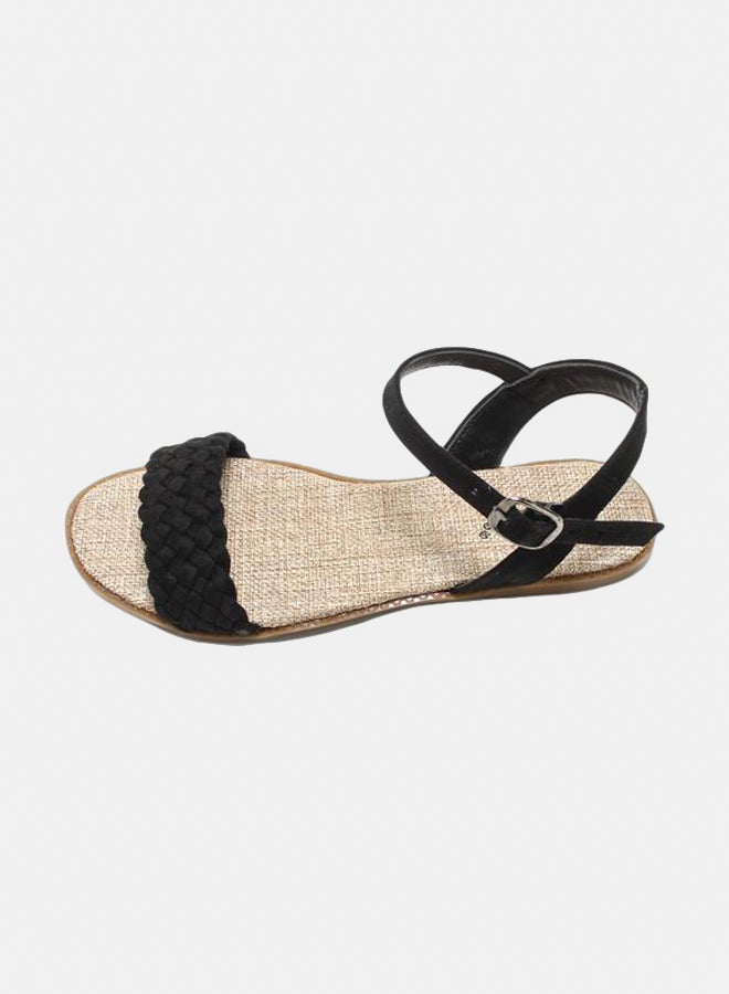 Glitter Women Flat Sandals - Black  - Image 2