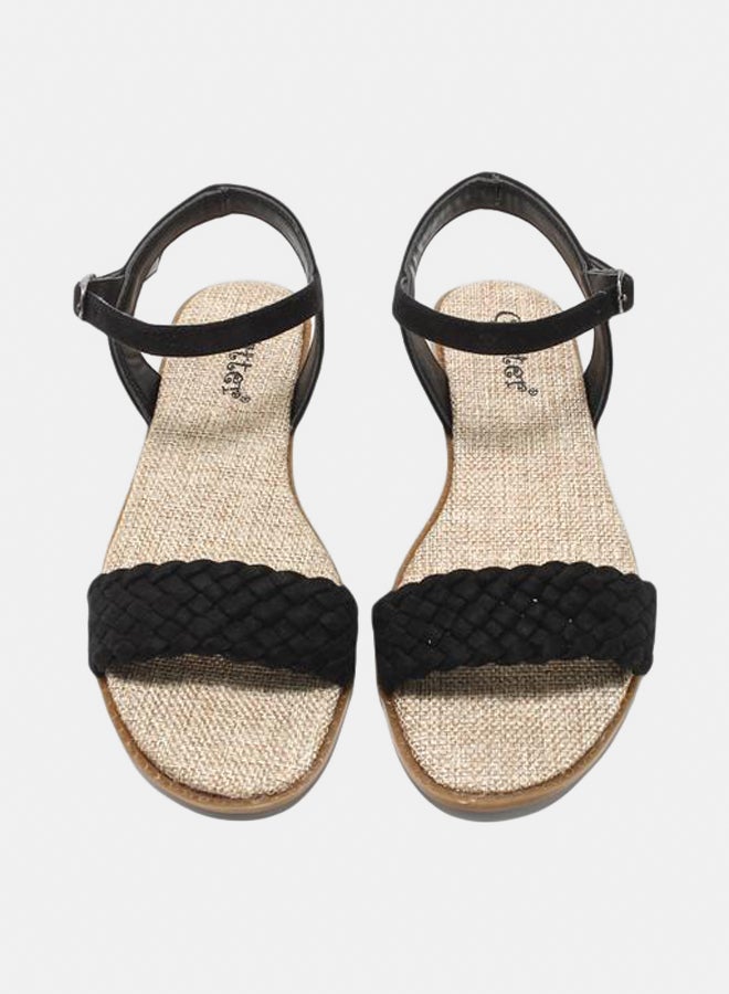 Glitter Women Flat Sandals - Black  - Image 3